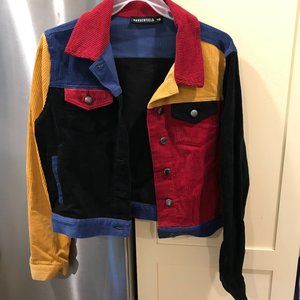 Dangerfield Chomp Corduroy Multicolor Jacket Size 10 EUC